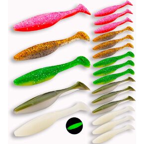 Paddle Tail Swimbaits, Swim Baits, Soft Plastic Swimbaits - Paddle Tail Shad Bait for Bass Fishing, Swim Bait Plastics, Saltwater Fishing Lures, Soft Plastic Fishing Lures in Saudi Arabia