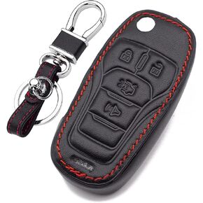 4 Buttons Genuine Leather flip Remote Key Fob case Cover for Ford f150 2017 2018 2019,Ford F-250 F-350 F-450 F-550,Ford Fusion 2013-2016,Ford Explorer 2016