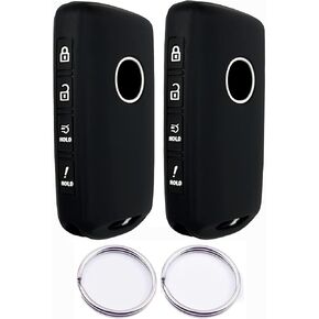 Silicone Smart Remote Key fob Cover Compatible with 2023 2022 2021 2020 2019 Mazda 3 6 CX-30 CX-5 CX-9 CX-50 WAZSKE11D01 662F-SKE11D01（4 Buttons） (Rubber, 2 Black with red) in Saudi Arabia