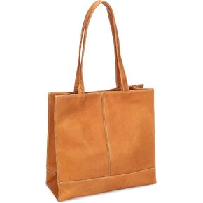 Leather Everly Tote - Premium Full-Grain Colombian Vaquetta Cowhide Leather Tote Bag, 12.5" x 12.5" x 5"