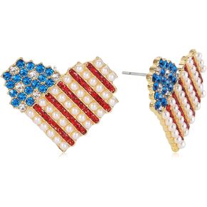 4th of July Earrings American Flag Earrings for Women USA Independence Day Earrings Red White Blue Earrings Patriotic Earrings Holiday Gifts