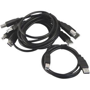 5 Pack of Your Cable Store Black 1 Foot USB 2.0 Male A to Male B Printer/Scanner Cables