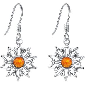 Sunflower Leverback Earrings,S925 Sterling Silver Sunflower Earrings You Are My Sunshine Dangle Earrings Sunflower Jewelry for Women