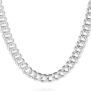 QUADRI - Double Cuban Link Chain for Men Sterling Silver Necklace Extra Shiny - 925 Sterling Silver Necklace Jewelry for Men 10mm - 18 to 24 Inches - Cadena de Plata 925 para Hombre Made in Italy - Mens Jewelry Gift Box Included