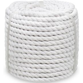 Twisted Cotton Rope 1/2 inch x 50 feet Soft Red Rope for Crafts Baskets Plant Hanger Wall Hanging Home Decor