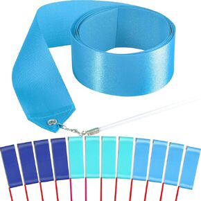 12PCS Boys Blue Set Gymnastics Dance Ribbons Party Favors Decorations for Kids, Kids Twirling Ribbon Stick Goodie Bag Stuffers for Birthday Party