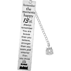 13th Metal Bookmarks Inspirational Gifts Bookmarks for Boys Girls Birthday Bookmark Gift Motivational Bookmark for Son Daughter Niece Nephew