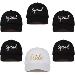 LADY&HOME Bachelor/Bachelorette Party Baseball Hats Set, Embroidered Adjustable Cotton Truck Caps