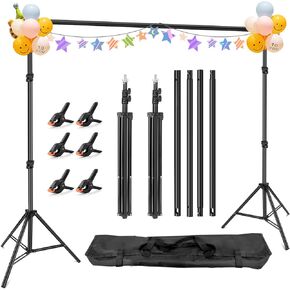 Photo Backdrop Stand, 10x6.5ft Heavy Duty Background Stand for Photoshoot,Hemmotop Adjustable Backdrops Stand for Parties,Photography,Photo Booth,Projector Screen