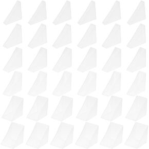 BENECREAT 36Pcs 6 Sizes Triangle Protector Translucent Plastic Corner Guards Covers Proofing Edge Protector for Picture Frame Mirror Ceramic Glass Transparent Protection, Black