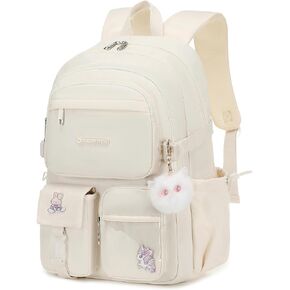 Backpack for School 15.6 Inch Laptop Backpacks for Teen Girls Waterproof Bookbag Cute School Bag BLACK