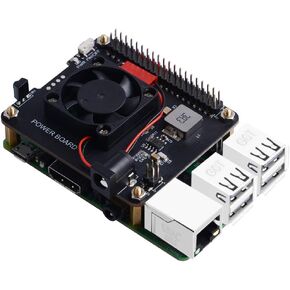 GeeekPi DockerPi Power Board for Raspberry Pi 4 Model B & Raspberry Pi 3B+, Power Supply with Safe Shutdown Auto Cooling Fan Expansion Board for Stack DockerPi Module & Raspberry Pi 2B/3B