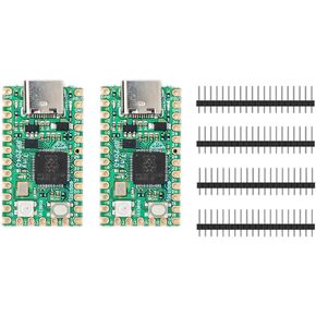 2 قطعة WisdPi تايني RP2040 | لوحة MCU صغيرة تعتمد على شريحة Raspberry Pi RP2040، معالج Arm Cortex M0+ ثنائي النواة يصل إلى 133 ميجاهرتز، فلاش داخلي 4 ميجابايت، RGB LED، موصل USB-C، يدعم C/C++، MicroPython