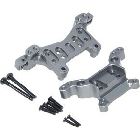 Shock Tower Part Compatible with MJX Hyper GO 16207 16208 16209 16210 H16BM H16GT H16DR H16 1/16 Rc Car Front Rear Shocks Mount Aluminum Alloy Metal Upgrade 2Pcs(Silver)