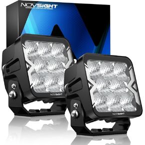 مصابيح LED من NOVSIGHT 80 وات، 4 بوصات 8000LM IP68 مقاومة للماء على الطرق الوعرة، قطعتان من مصابيح LED للقيادة على شكل قضيب مكعب لشاحنة جيب سيارة رانجلر والدراجات النارية ATV SUV UTV (ضوء قيادة 4 بوصة) in Kuwait