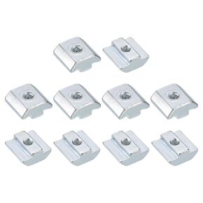uxcell T Nuts, 20pcs - Nickel Plated Carbon Steel T Slot Bolts, 4040 Series M6 Hammer Head Fastener, Sliding T Nuts for Aluminum Extrusion Profile (Silver)