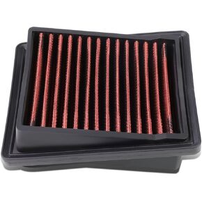 DNA Motoring AFPN-077-RD Clean Air Washable Drop In Panel Air Filter Enhance Engine Performance Power & Acceleration Improve [Compatible with 09-13 Honda Fit 1.5L L4 / Jazz Ge-8]