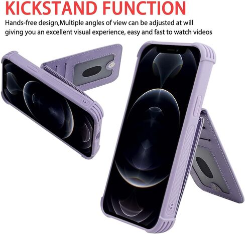 VANAVAGY iPhone 12/12 Pro Wallet Case for Women and Men,Leather Magnetic Clasp Flip Folio Phone Cover with Credit Card Holder and Coin Pocket,Brown in Kuwait