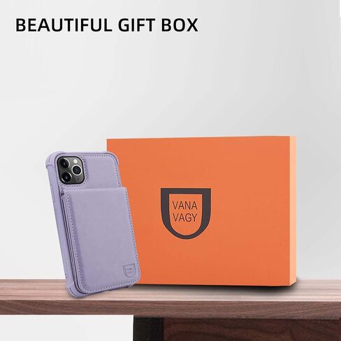 VANAVAGY iPhone 12/12 Pro Wallet Case for Women and Men,Leather Magnetic Clasp Flip Folio Phone Cover with Credit Card Holder and Coin Pocket,Brown in Kuwait