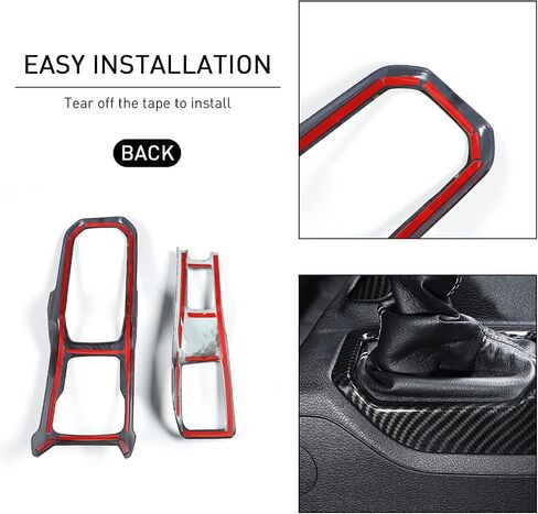 JeCar Center Console Gear Shift Cup Holder Panel Cover Trim Fit for 2018-2024 Jeep Wrangler JL JLU Gladiator JT Carbon Fiber Interior Accessories in Saudi Arabia