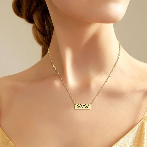 الله أكبر من قلادة الارتفاعات والانخفاضات - قلادة الارتفاعات والانخفاضات مجوهرات مسيحية، هدية تأكيد قلادة آية الكتاب المقدس، قلادة الإيمان. قلادة دينية، هدايا مسيحية للنساء والرجال in Kuwait