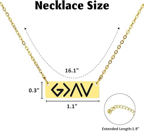 الله أكبر من قلادة الارتفاعات والانخفاضات - قلادة الارتفاعات والانخفاضات مجوهرات مسيحية، هدية تأكيد قلادة آية الكتاب المقدس، قلادة الإيمان. قلادة دينية، هدايا مسيحية للنساء والرجال in Kuwait