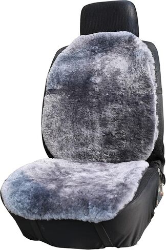 Genuine Sheepskin Car Seat Covers Shearing Car Seat Covers Sheepskin Wool Detachable Premium Car Seat Cover (Black Color) in Kuwait