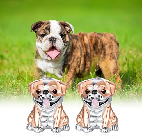 TANGPOET English Bulldog Stud Earrings for Women Sterling Silver Bull Dog Jewelry Gifts for Dog Mom Dog Lovers for Birthday Christmas Valentines Day Mother's Day in Saudi Arabia