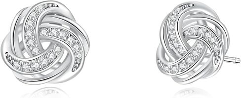 Rnivida 925 Sterling Silver Love Knot Stud Earrings, Hypoallergenic Knot Earrings for Women in Saudi Arabia