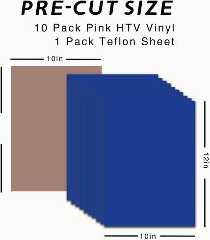 Orange HTV Heat Transfer Vinyl Bundle: 10 Pack 12" x 10" Sheets - Orange Iron on Vinyl for T-Shirt, Heat Transfer Vinyl for Cricut, Silhouette Cameo or Heat Press Machine in Saudi Arabia