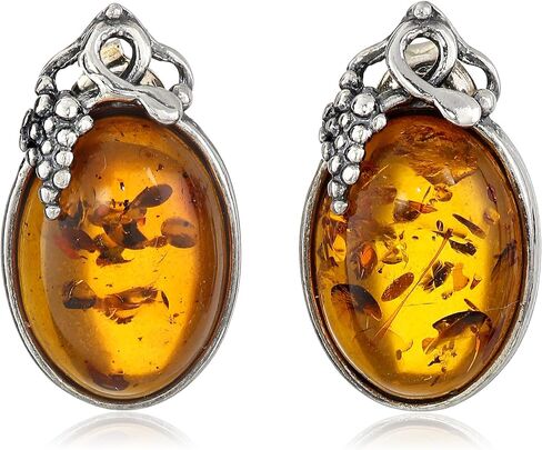 العنبر الفضة الاسترليني الكلاسيكية جميلة أوراق العنب أقراط in Kuwait