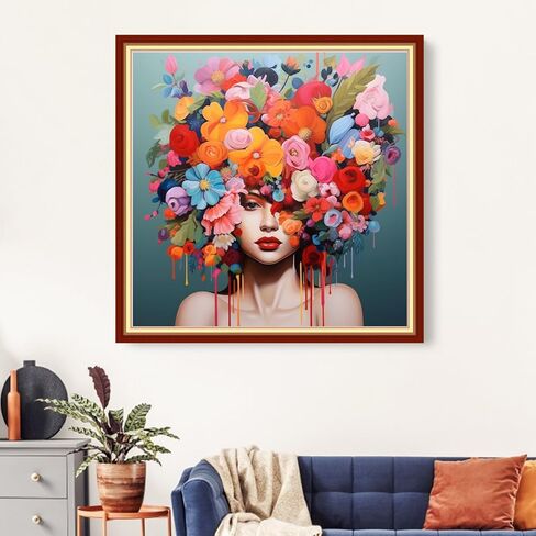 Artvxeay مختومة عبر الابره مجموعات مبتدئين مجموعة كاملة من مجموعات التطريز للمبتدئين للبالغين مطبوعة عبر خياطة DIY عدة إبرة 11CT- (زهرة هيكل عظمي 16 × 20 بوصة) in Saudi Arabia