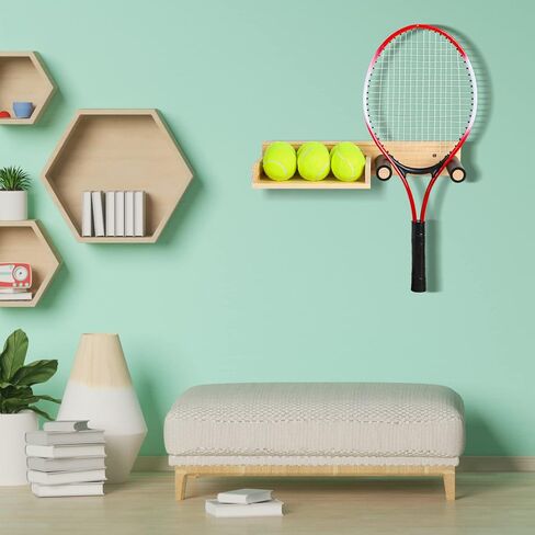 حامل مضرب تنس مثبت على الحائط، مضرب بدمنتون، حامل مجداف بينغ بونغ، ​​حامل سلة تخزين كرة التنس in Kuwait