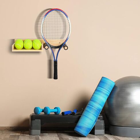 حامل مضرب تنس مثبت على الحائط، مضرب بدمنتون، حامل مجداف بينغ بونغ، ​​حامل سلة تخزين كرة التنس in Kuwait