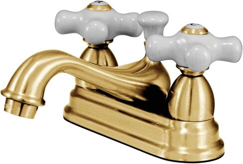Kingston Brass KS3607PX 4 in. Center Bathroom Faucet, Brushed Brass, 6.38 x 4.5 x 3.06 in Saudi Arabia