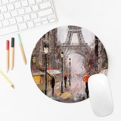 Black Cat Round Mouse Pad Gaming Mouse Desk Pad Mat Mousepads with Non-Slip Rubber Base Small Mousepad Office Home Personalized Mouse Pad Washable 7.9×7.9×0.12 inches in Saudi Arabia