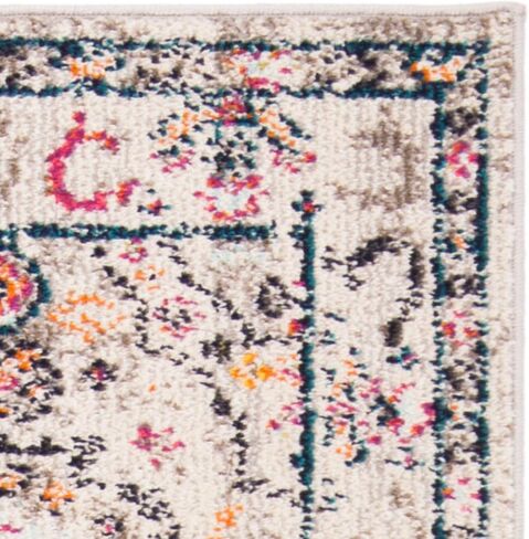 سجادة SAFAVIEH Madison Collection - 2'2" x 10'، رمادي وأزرق، تصميم Boho Chic Medallion المتعثر، لا يتساقط ويسهل العناية به، مثالي للمناطق ذات حركة المرور العالية في غرفة المعيشة وغرفة النوم (MAD468F) in Saudi Arabia