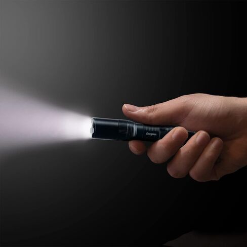 مصباح يدوي تكتيكي إنرجايزر TAC 1AA LED، حزمة من 1 ومصباح يدوي تكتيكي LED، مصباح يدوي ساطع شديد التحمل لحالات الطوارئ ومعدات التخييم، مصباح يدوي EDC مقاوم للماء، حزمة من 1، أسود in Kuwait