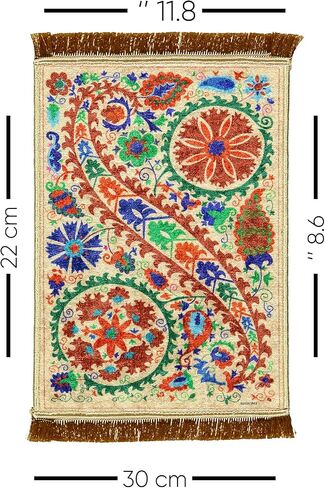 Velvet Rug Mouse Pad | Bohemian Style Design Woven Rug Mousepad Carpet Mouse Pads for Office Decor | Desk Mouse Mat 8.6" x 11.8" Small Mouse Protector (Blue V) in Saudi Arabia