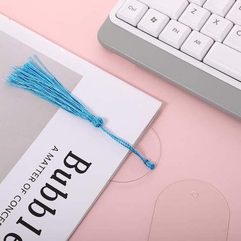 Acrylic Bookmark Blanks 20Pcs Rectangle Clear Acrylic Bookmarks with 20Pcs Colorful Bookmark Tassels Transparent Acrylic Craft Bookmarks for DIY Bookmarks Kit Crafts Graduation Gift Tags (Semicircle) in Saudi Arabia