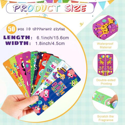 150 Pcs Happy Birthday Stationery Include Scratch and Sniff Bookmarks Scented Pencils with Erase Colored Silicone Bracelets for Kids Students School Classroom Teacher Rewards Party Supplies in Saudi Arabia