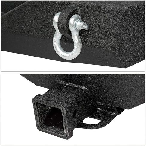 YITAMOTOR Rear Bumper Compatible with 07-18 Jeep Wrangler JK & Unlimited Rock Crawler Off Road Bumper w/ 2" Hitch Receiver & D-Ring, Textured Black in Saudi Arabia