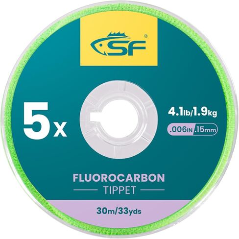 SF Clear Fluorocarbon Tippet Line with Holder Fly Fishing Tippets Leaders Trout 0X 1X 2X 3X 4X 5X 6X 7X in Kuwait
