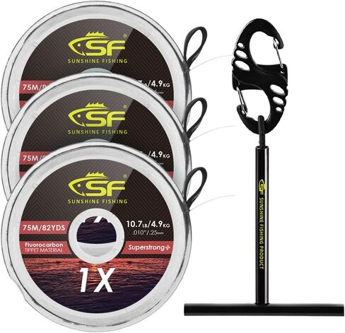SF Clear Fluorocarbon Tippet Line with Holder Fly Fishing Tippets Leaders Trout 0X 1X 2X 3X 4X 5X 6X 7X in Kuwait