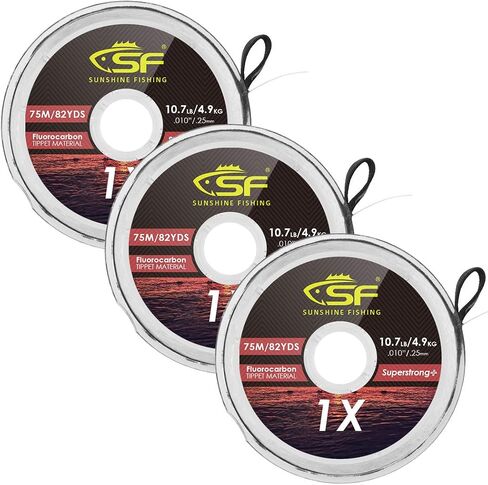 SF Clear Fluorocarbon Tippet Line with Holder Fly Fishing Tippets Leaders Trout 0X 1X 2X 3X 4X 5X 6X 7X in Kuwait