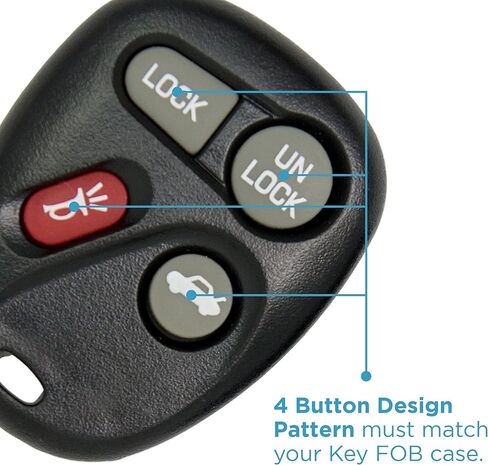بديل Keyless2Go لحافظة الغلاف الجديدة ووسادة 4 أزرار لمفتاح التحكم عن بعد FCC KOBLEAR1XT KOBUT1BT - الغلاف فقط (عبوتان) in Saudi Arabia