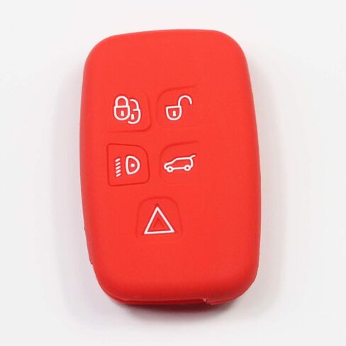 قطعتان من غطاء غطاء السيليكون الذكي لمفتاح Fob متوافق مع Land Rover 2013-2014 LR2 2010-2018 LR4 2015-2018 Discovery 2011-2018 Range Rover Sport Evoque أسود وأحمر in Kuwait