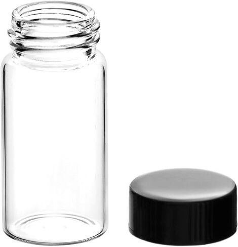 QWORK Glass Vials, 20 ml (0.7 oz), 20 Pieces Clear Glass Sample Vials for Liquid, Mini Empty Vial with Screw Cap in Kuwait