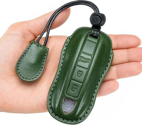 for Porsche Key Fob Cover Genuine Leather with Keychain,Leather Key Case Protector Compatible with Porsche Panamera,911,Cayenne,Macan in Saudi Arabia