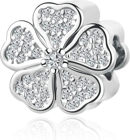 سحر زركونيا مكعب على شكل زهرة متلألئة متوافق مع أساور Pandora Charm للذكرى السنوية in Saudi Arabia